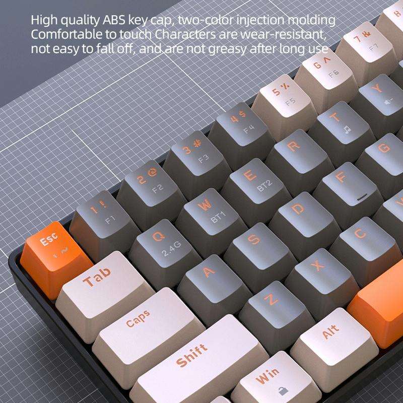 ZIYOU LANG K68 68 Keys Bluetooth Wireless Dual Model Mechanical Keyboard, Style: Red Shaft Versio...