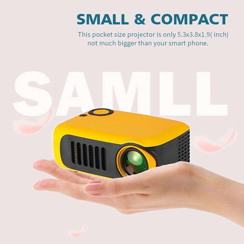 A2000 1080P Mini Portable Smart Projector Children Projector, US Plug(Black)