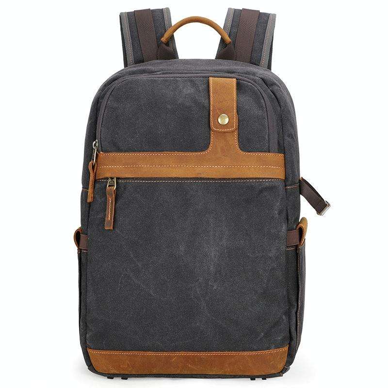 D1383 Outdoor SLR Digital Camera Backpack Waterproof Batik Canvas Camera Bag(Gray)