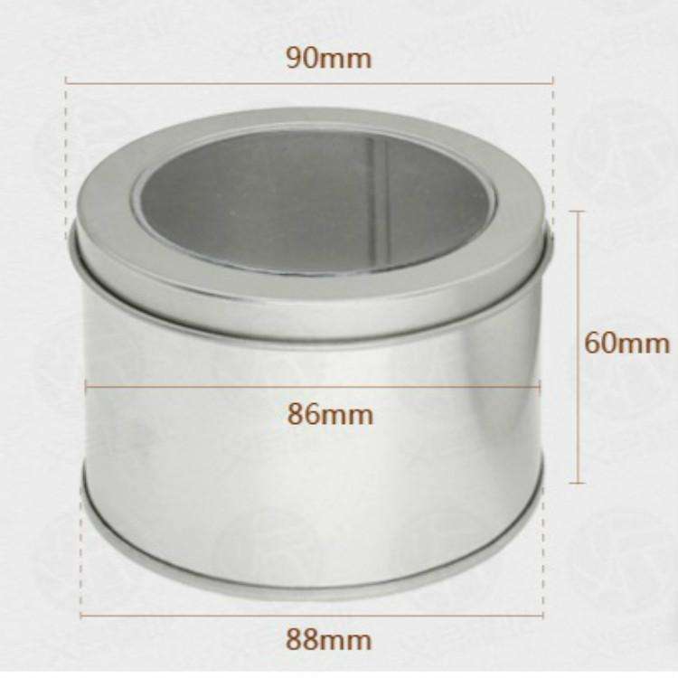 Deep Round Skylight Transparent Window Top Cover Tin Box Food Tea Can Baking Cake Box, Size:9cm x...