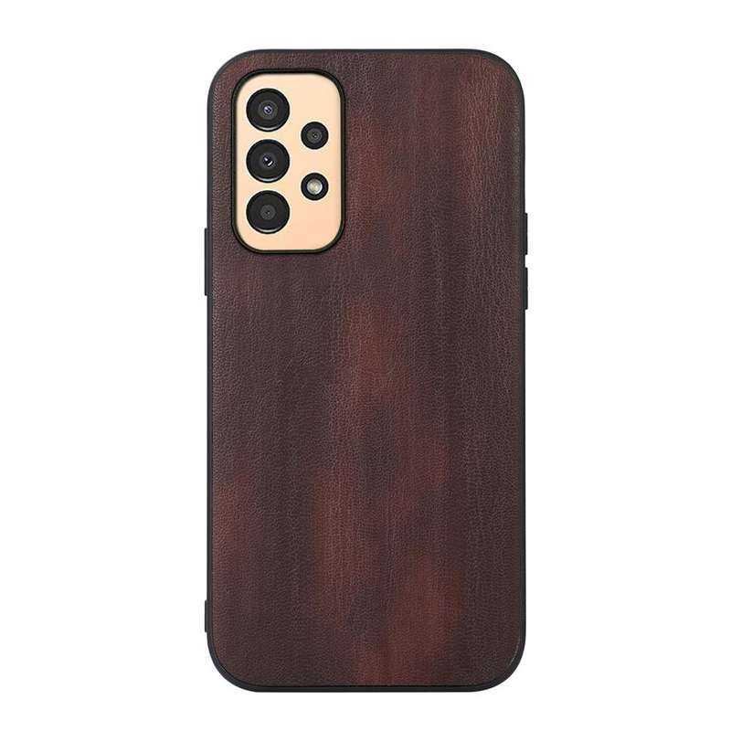 For Samsung Galaxy A13 4G Yellow Cow Texture PU Phone Case(Coffee)
