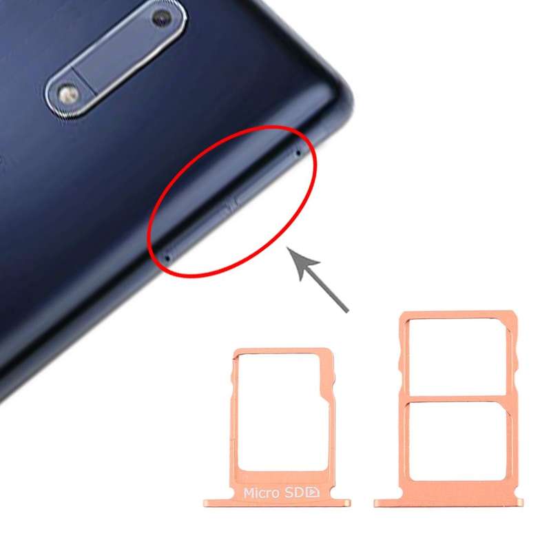 SIM Card Tray + SIM Card Tray + Micro SD Card Tray for Nokia 5 / N5 TA-1024 TA-1027 TA-1044 TA-10...