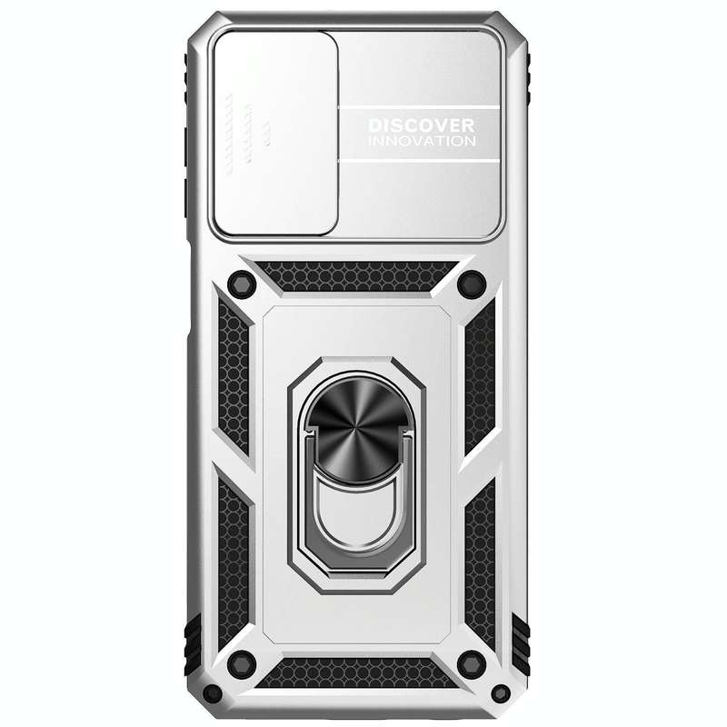 For Samsung Galaxy A23 Sliding Camshield Holder Phone Case(Silver)