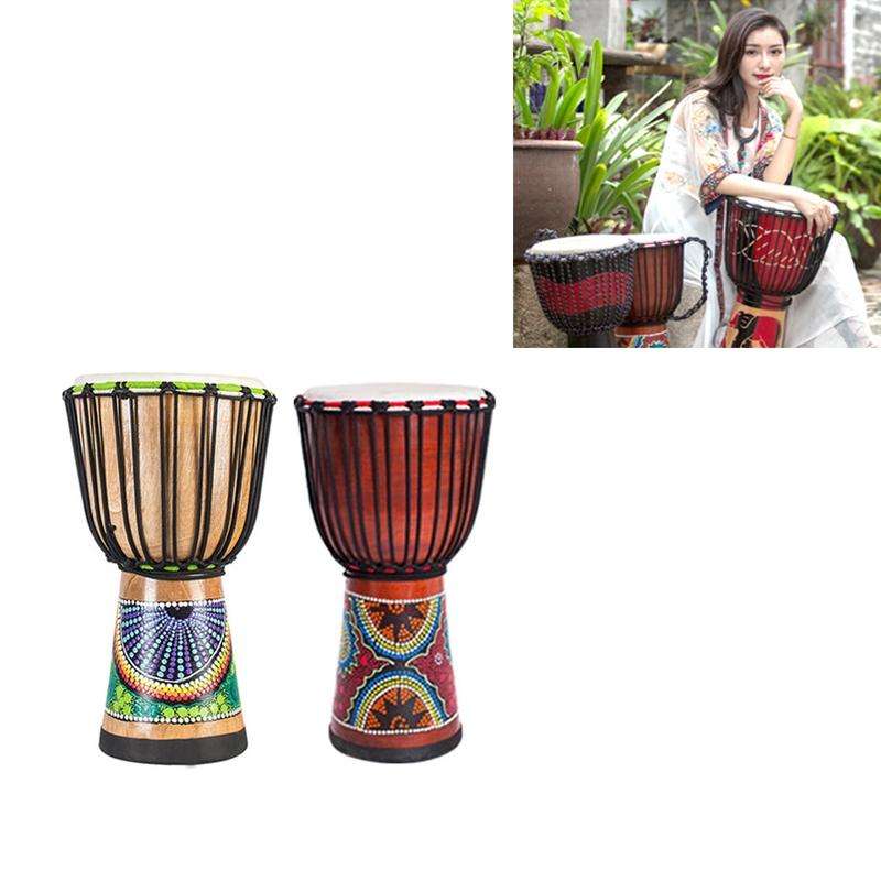 Engraved African Drum Children Kindergarten Percussion Instruments Sheepskin Tambourine, Random D...