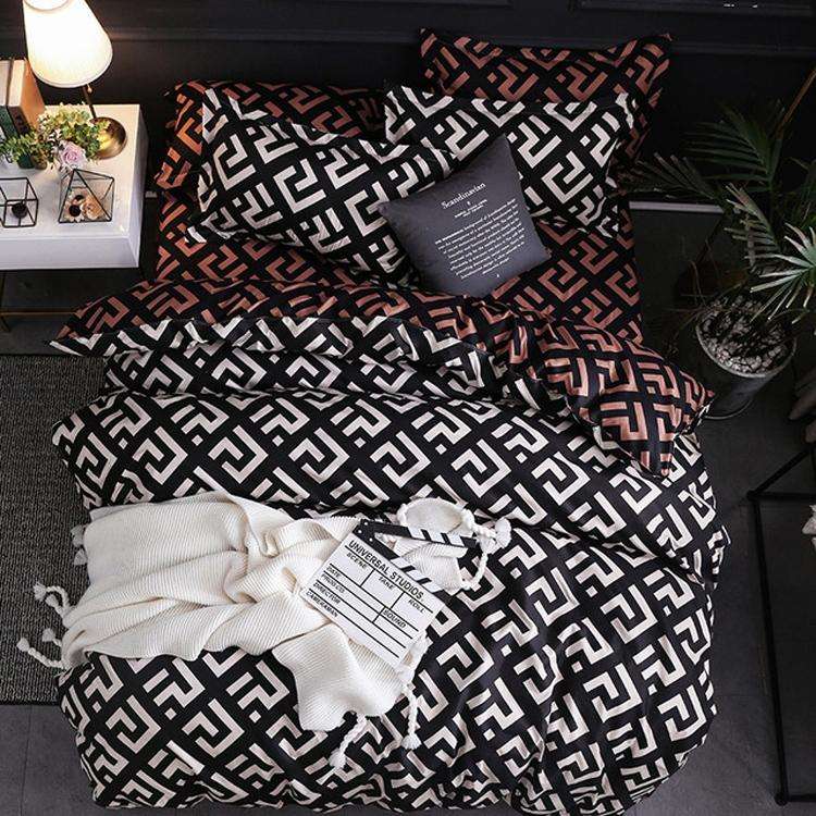 Luxury Bedding Black Marble Pattern Set Sanded Printed Quilt Cover Pillowcase, Size:220x240 cm(Lo...