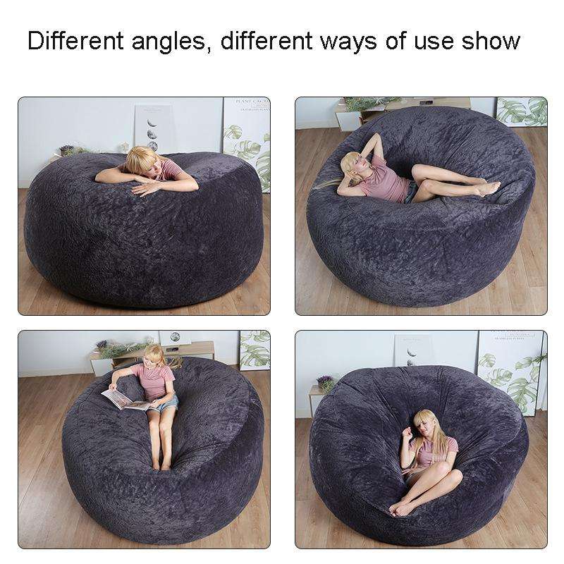 130x60cm Cloth Cover Lazy Sofa Bean Bag Living Room Simple Sofa Tatami Fabric Cover Without Fille...