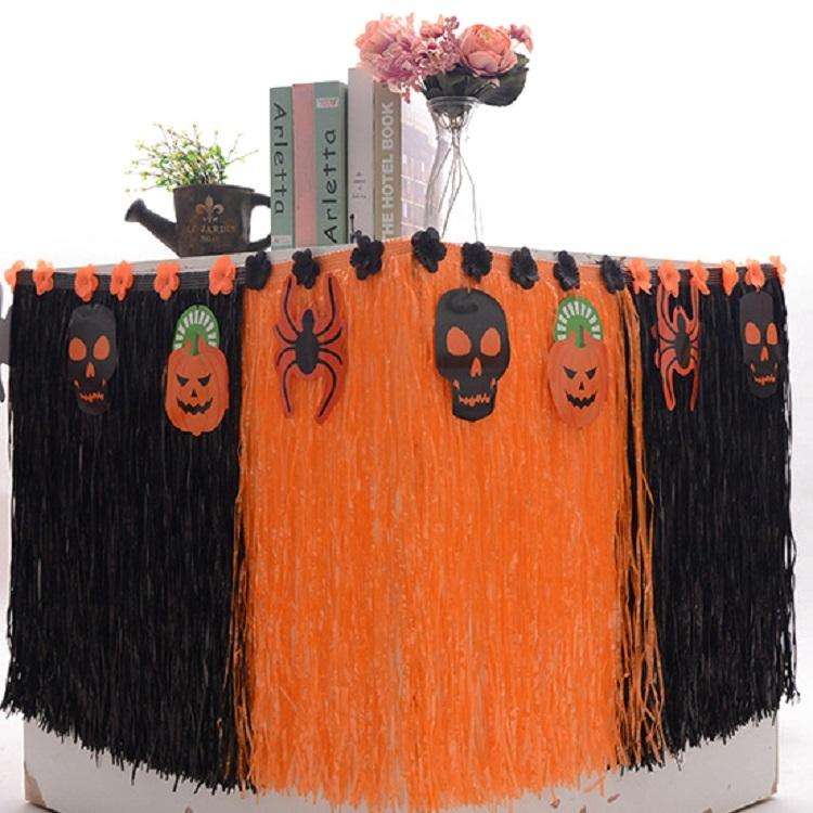 Hawaiian Table Dress Seaside Party Festive Bazaar Table Decorations, Size: 276x30cm(Straw Color)