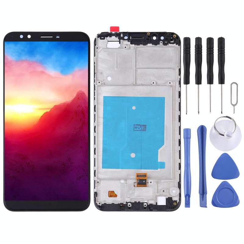 OEM LCD Screen for Huawei Y7 (2018) Digitizer Full Assembly with Frame (Black)