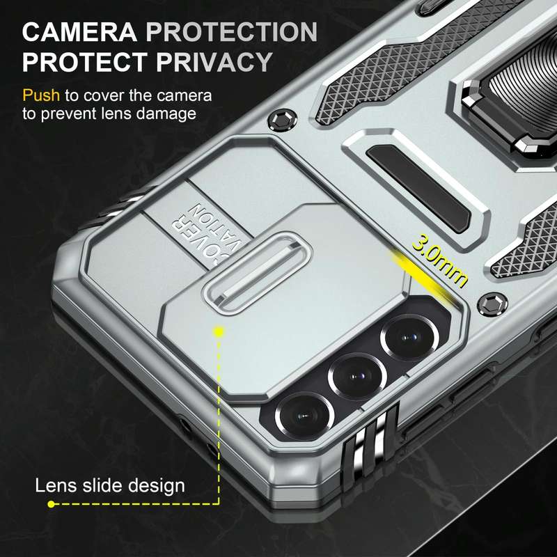 For Samsung Galaxy S21 5G Armor PC + TPU Camera Shield Phone Case(Grey)