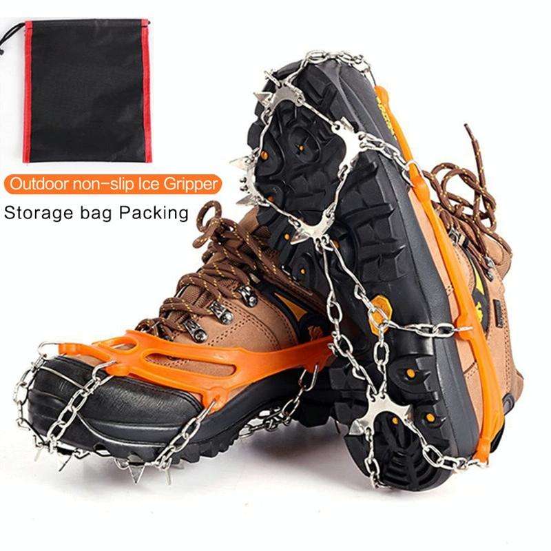 10 Spikes Crampons Ice Snow Non-slip Shoe Cover Outdoor Mountaineering Crampons(Black)
