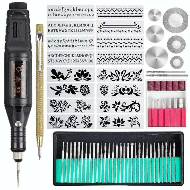70pcs/set Mini Electric Speed Adjustable Engraving Pen Micro Electric Drill(EU Plug)
