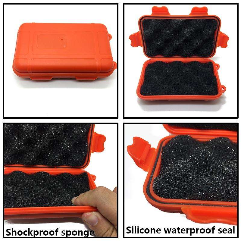 Outdoor Shockproof Waterproof Tool Box Airtight Case EDC Travel Sealed Container(Orange)