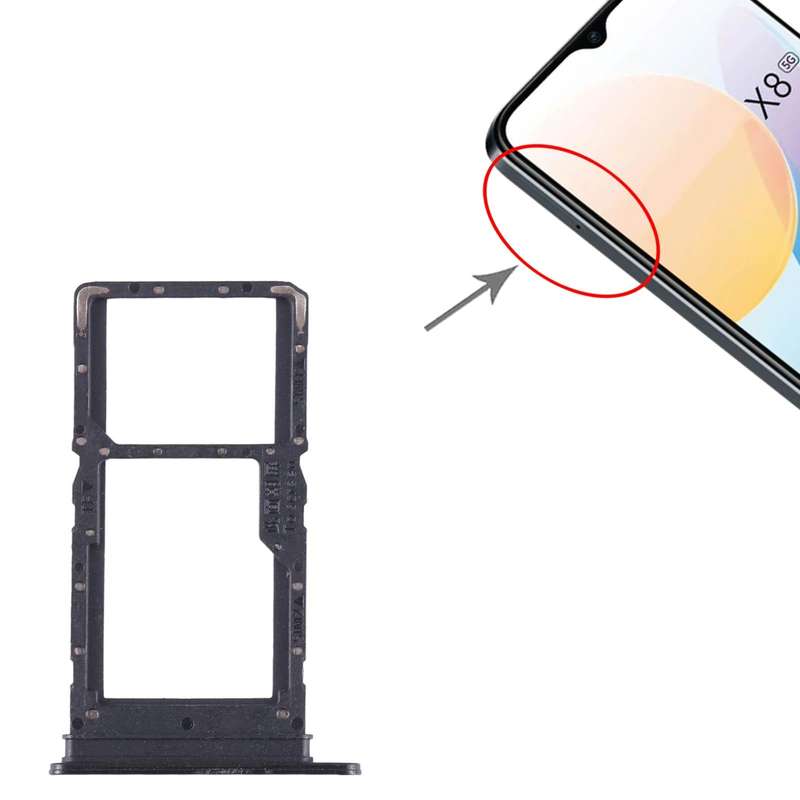 For Honor X8 5G SIM + SIM / Micro SD Card Tray (Black)