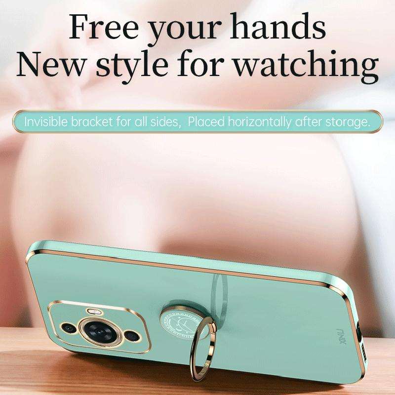 For Huawei nova 11 Pro XINLI Straight Edge 6D Electroplate TPU Phone Case with Ring Holder(Black)