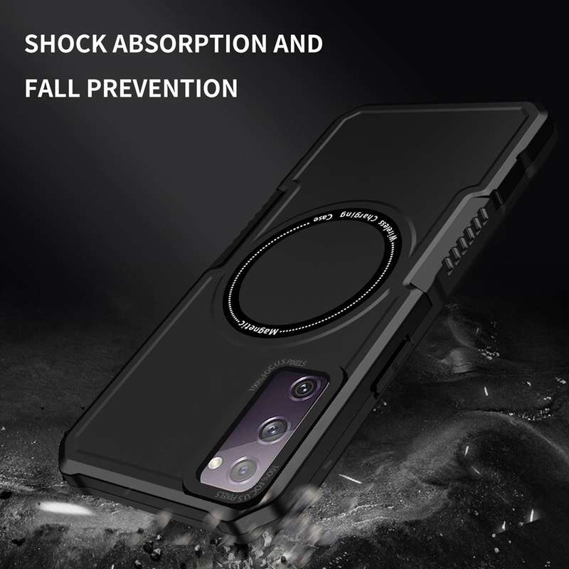 For Samsung Galaxy S20 FE MagSafe Shockproof Armor Phone Case(Black)
