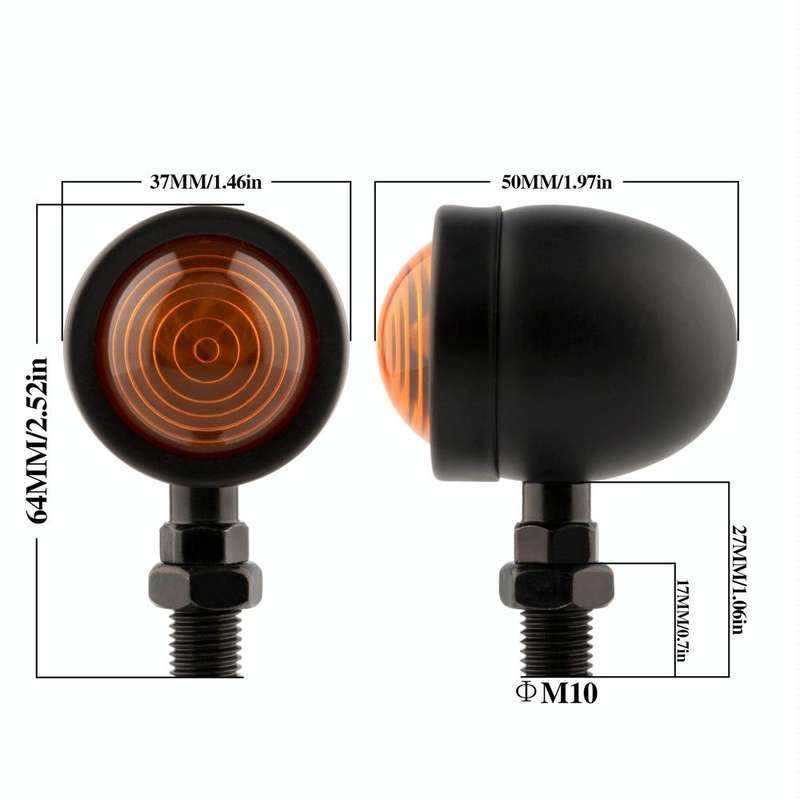 1 Pair KC801 12V Modified Universal Motorcycle LED Turn Signal (Black)