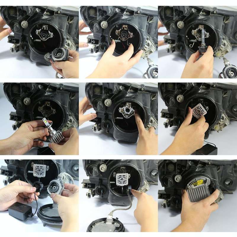 1 Pair D Series D4S Car HID Ballast to LED Headlight DC12V 35W 6000K 7000LM, CSP Lamp Bead