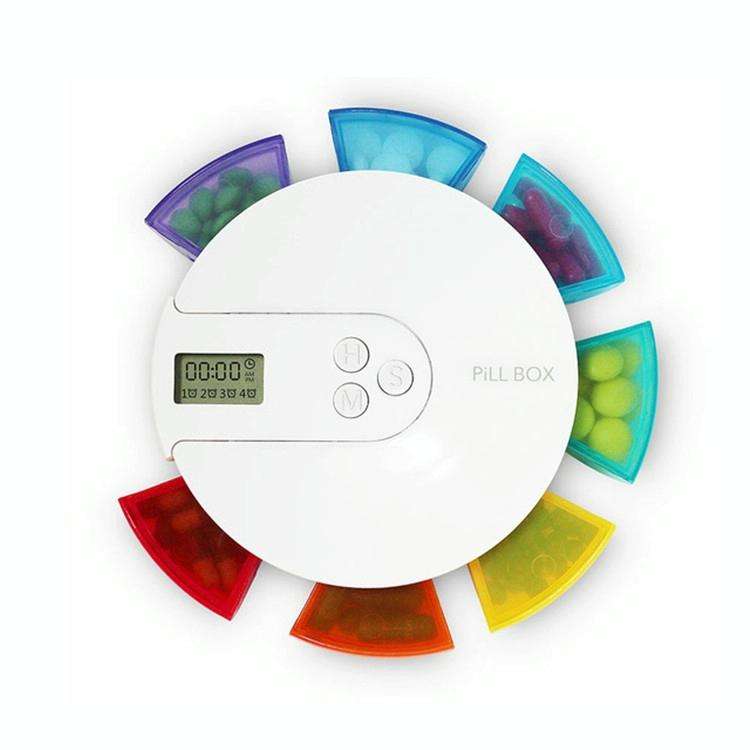 One Week Portable Timing Smart Pill Boxes Elder Reminding Electronic Medicine Box(Purple)