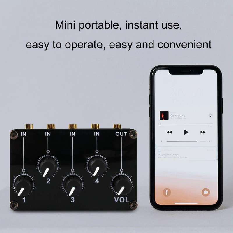 Portable 4-Way Stereo Line Passive Mixer Console(TX400)