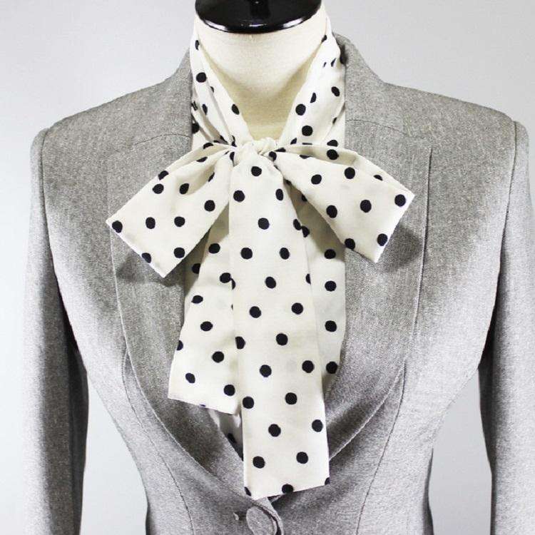 Dots Bow-knot Shirt Fake Collar Professional Outfit Decorated Collar(White Bottom)