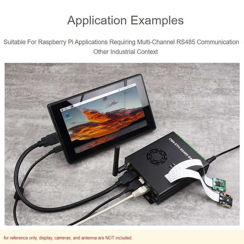 Waveshare Dual ETH Mini-Computer for Raspberry Pi CM4, Gigabit Ethernet, 4CH Isolated RS485(EU Plug)