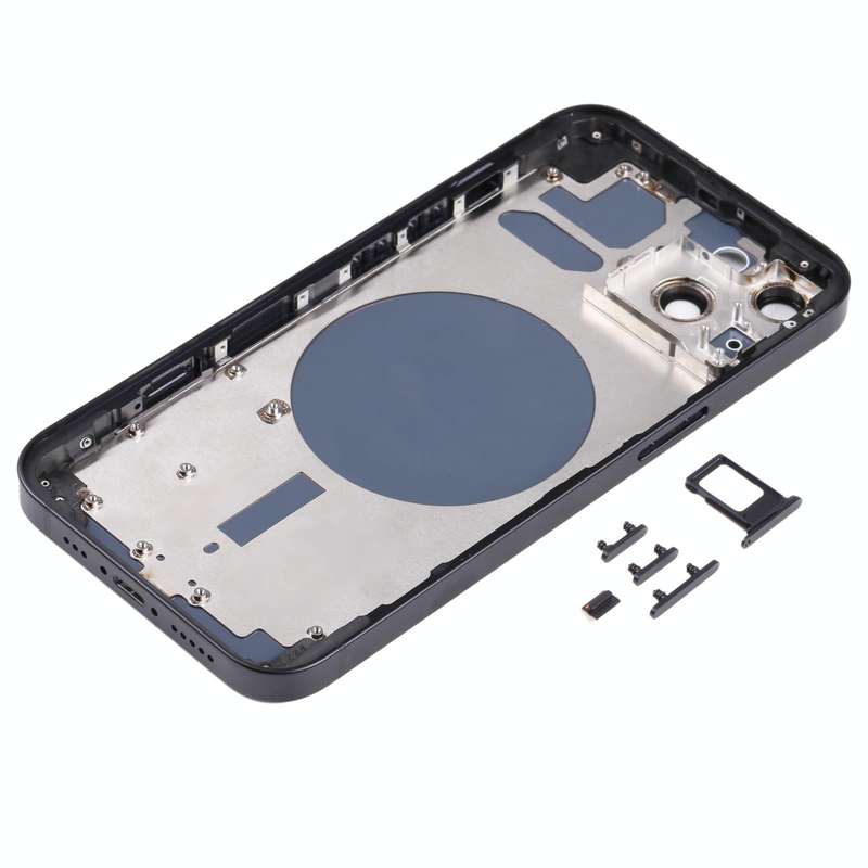 Back Housing Cover with SIM Card Tray & Side  Keys & Camera Lens for iPhone 13(Black)