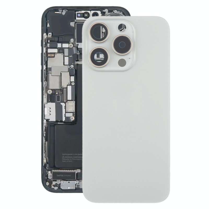 For iPhone 15 Pro Battery Back Cover with Camera Lens Cover + MagSafe Magnet(Titanium)