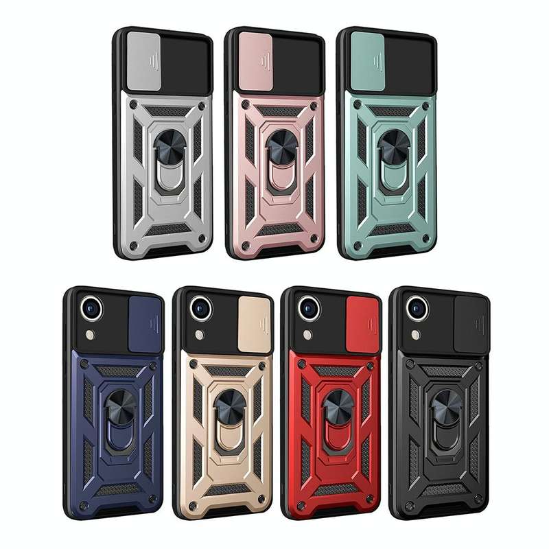For Samsung Galaxy A03 Core Sliding Camera Cover Design TPU+PC Phone Case(Black)