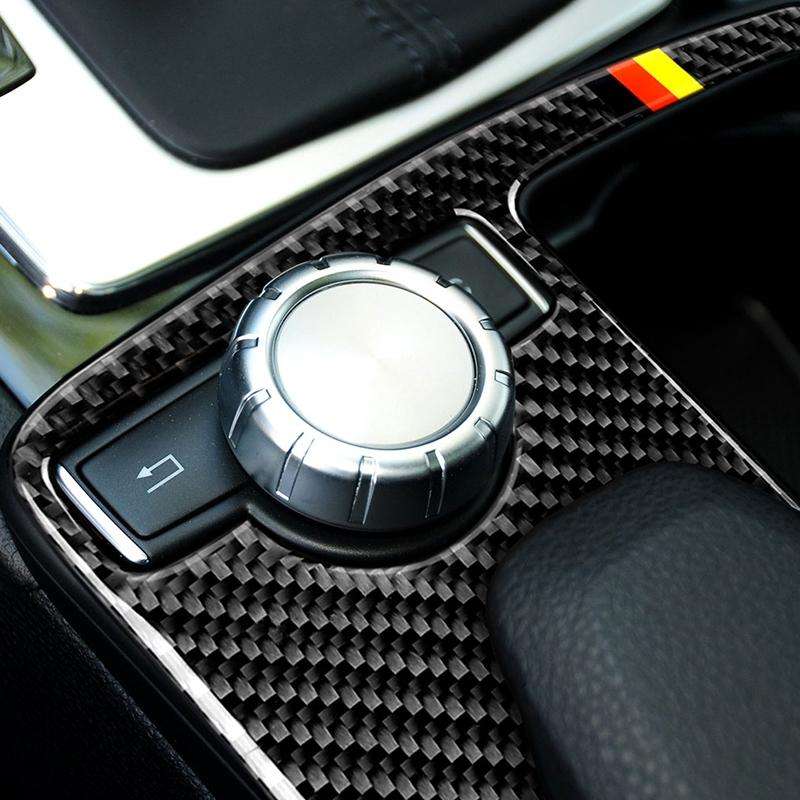 Car German Flag Carbon Fiber Left Drive Gear Position Panel Decorative Sticker for Mercedes-Benz ...