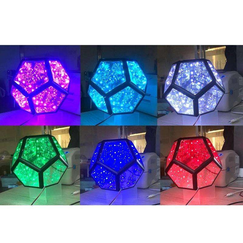 Cool Infinite Dodecahedron Colorful Night Light, Size: 20x20x20cm
