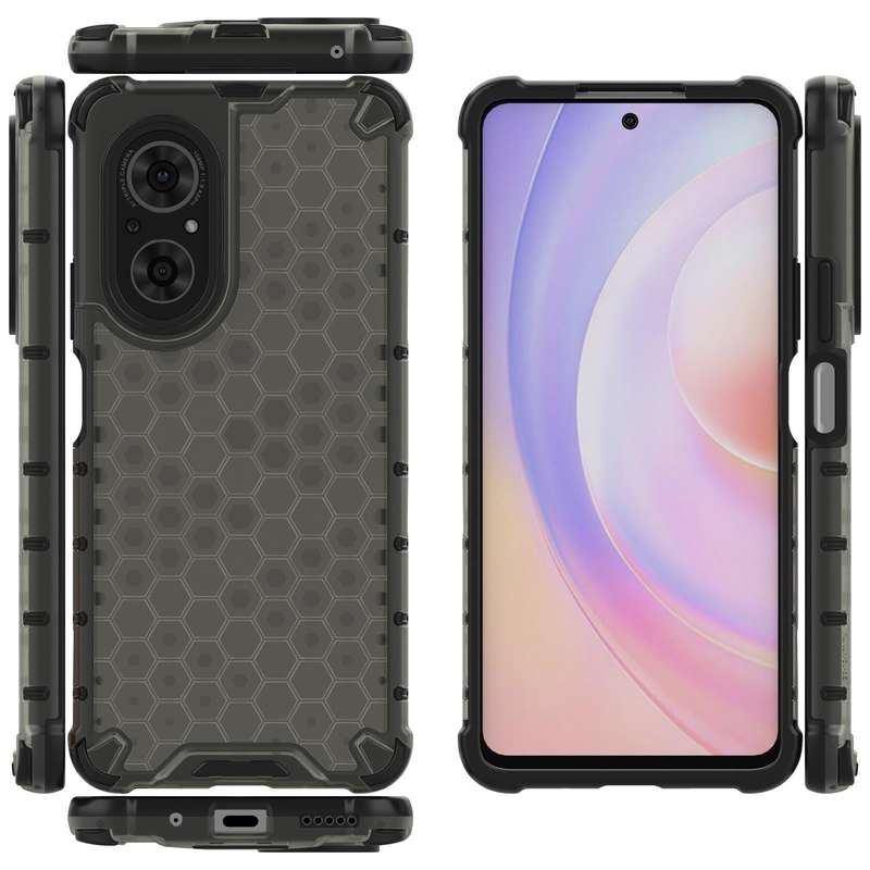 For Honor 50 SE / Huawei nova 9 SE Shockproof Honeycomb PC + TPU Phone Case(Black)