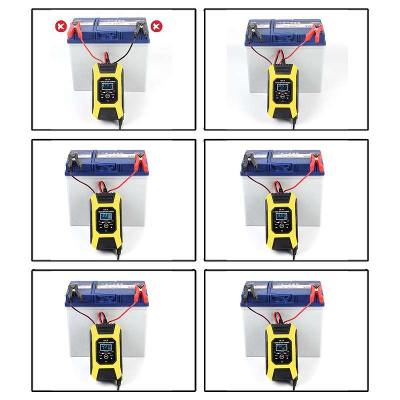 FOXSUR Car / Motorcycle Repair Charger 12V 7A 7-stage + Multi-battery Mode Lead-acid Battery Char...