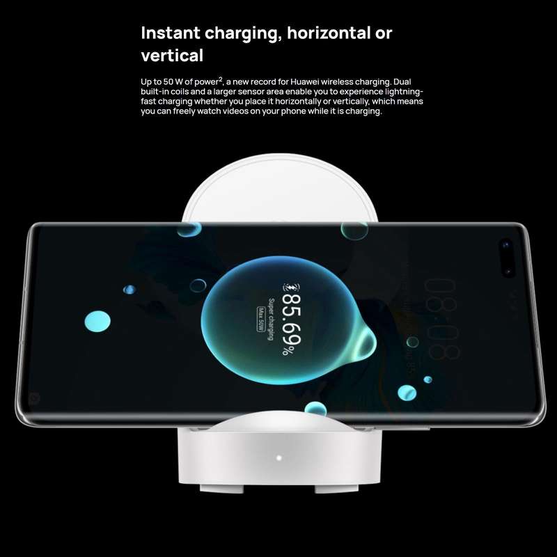 Original Huawei CP62R 50W Max Qi Standard Super Fast Charging Vertical Wireless Charger Stand (Wh...
