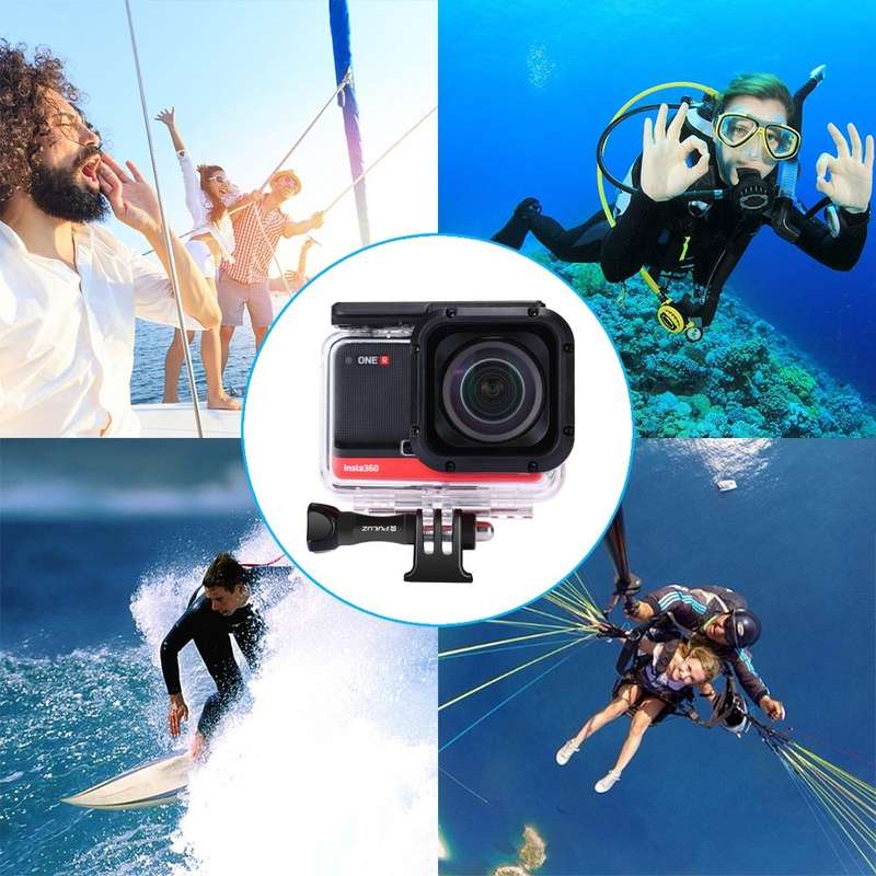 PULUZ 60m Underwater Depth Diving Case Waterproof Camera Housing for Insta360 ONE R 4K Wide-angle...