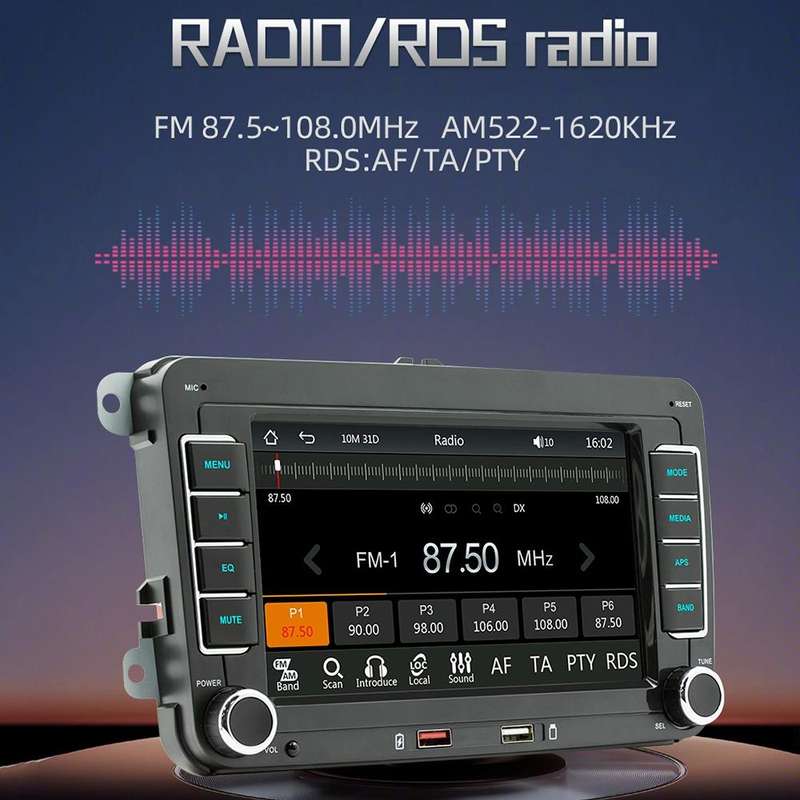 F9070 For Volkswagen 7 inch Portable Car MP5 Player Support CarPlay / Android Auto(Black)
