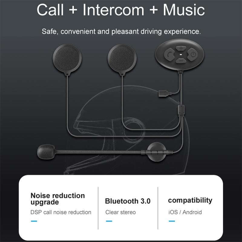 Dier DK12 800m Helmet Wireless Bluetooth Headset 5.0 Waterproof Double Motorcycle Call Headset Wi...
