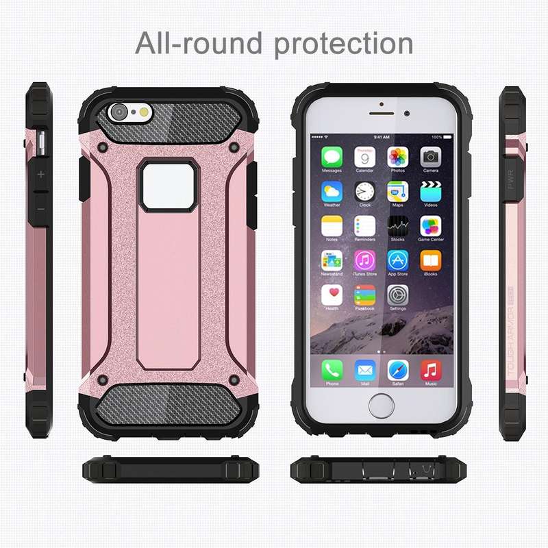 For iPhone 6 & 6s Tough Armor TPU + PC Combination Case(Rose Gold)