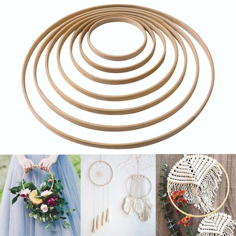 10 PCS Bamboo Circle Fan Frame Dream Catcher Making Circle Material, Size: 20cm(With 6mm Hole)