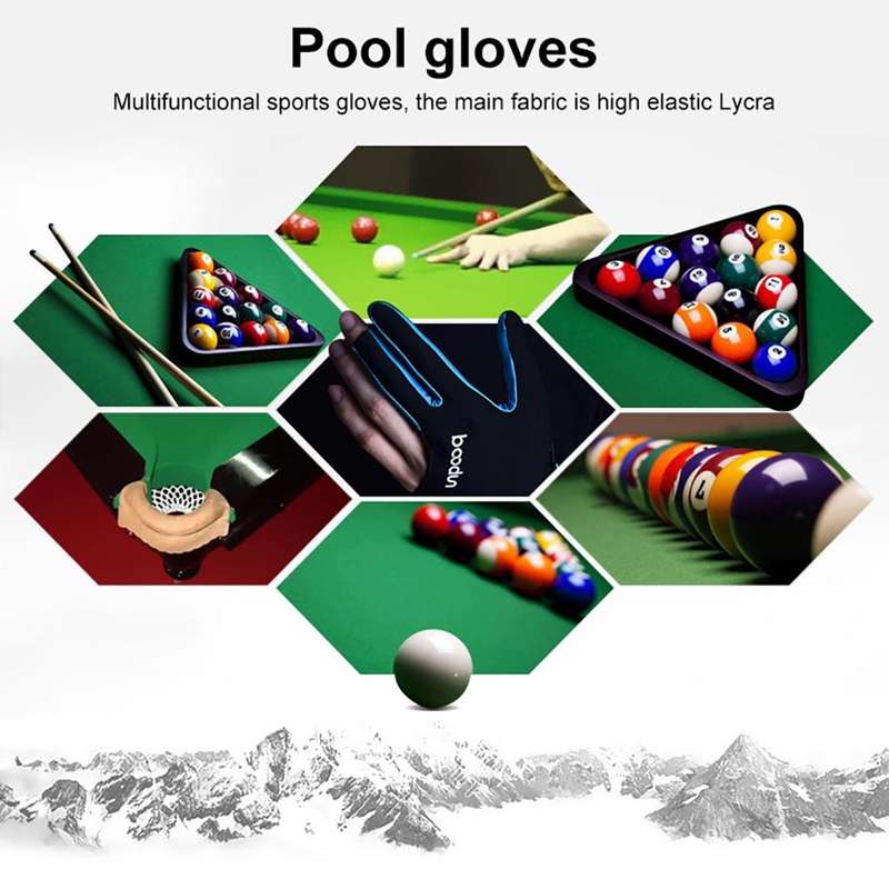 BOODUN M050912 Thin Breathable Men and Women Billiards Three Finger Single Gloves, Size:L(Rose Red)