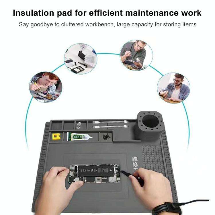 BEST S-190 High-temperature Resistant Silicone Pad Workbench Pad(Grey)