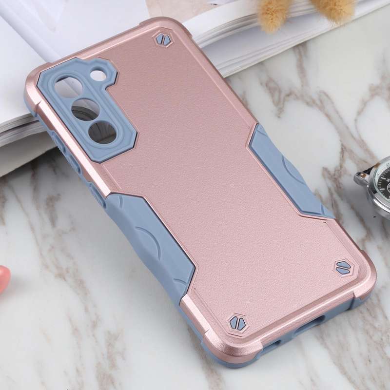 For Samsung Galaxy S21 FE 5G Non-slip Armor Phone Case(Rose Gold)