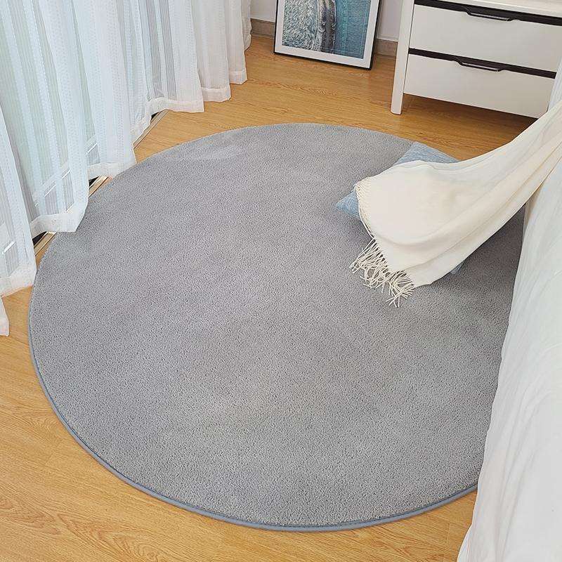 KSolid Round Carpet Soft Fleece Mat Anti-Slip Area Rug Kids Bedroom Door Mats, Size:Diameter: 140...