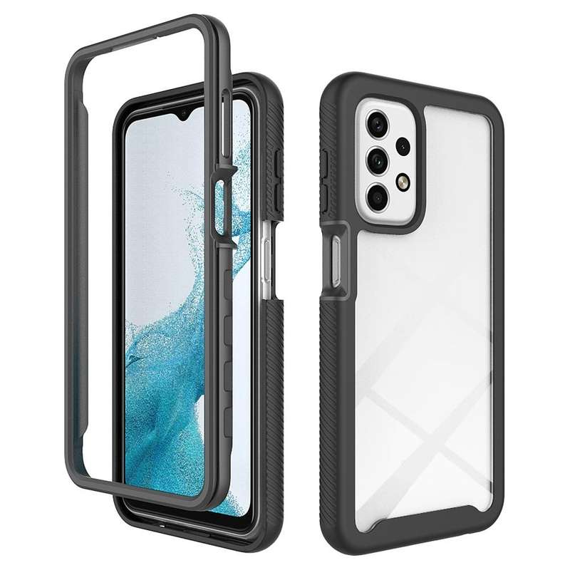 For Samsung Galaxy A23 4G Starry Sky Solid Color Series Shockproof PC + TPU Phone Case(Black)