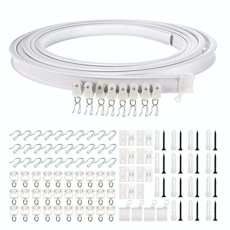 5M Curtain Track Curved Rail Hook Pulley Mounting Code Screw Expansion Plug(White)