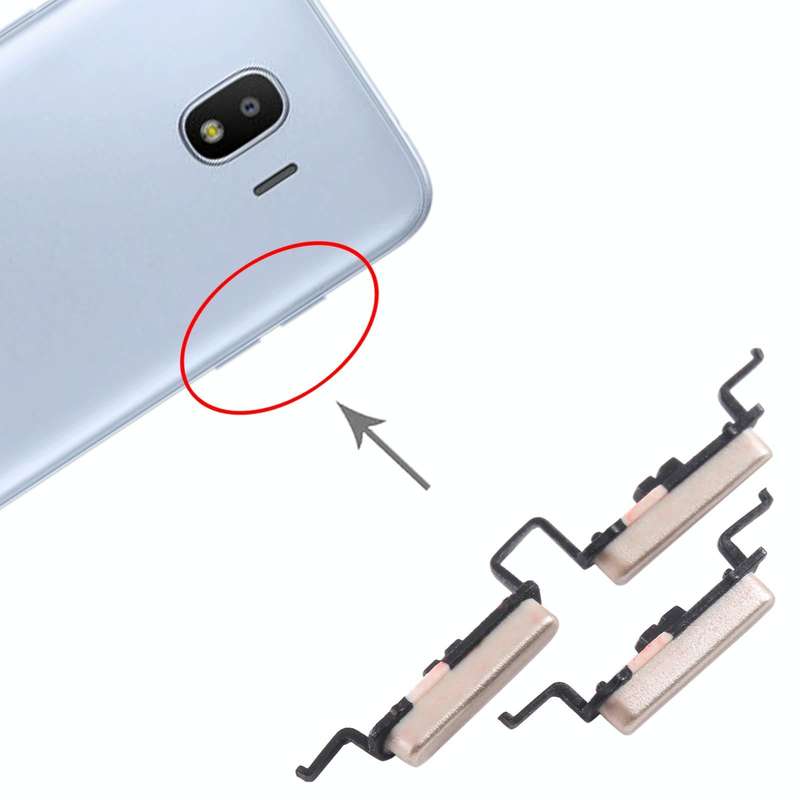For Samsung Galaxy J2 Pro 2018 SM-J250 10pcs Power Button + Volume Control Button(Gold)