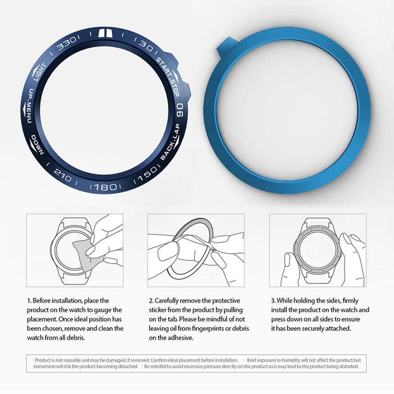 For Garmin Fenix 3/3 HR Smart Watch Steel Bezel Ring, B Version(Blue Ring White Letter)