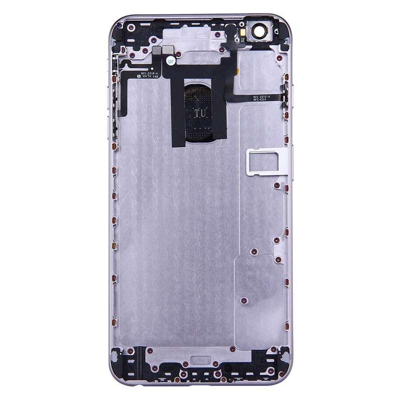 Full Housing Back Cover with Power Button & Volume Button Flex Cable for iPhone 6 Plus(Grey)