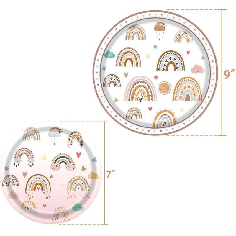 Fantasy Rainbow Themed Disposable Tableburra Flag Party Set(10 Person Set)