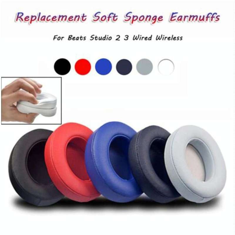 1 Pair Soft Sponge Earmuff Headphone Jacket for Beats Solo 2.0, Wired Version(Blue)