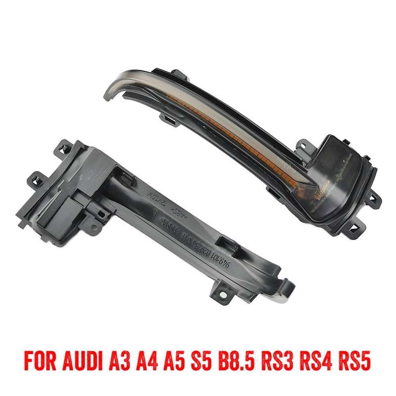 1 Pair For Audi A4 B8.5 Car Dynamic LED Turn Signal Light Rearview Mirror Flasher Water Blinker (...